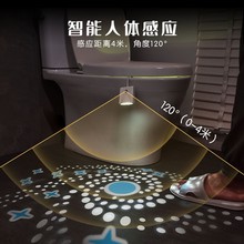 新款红外线人体感应马桶灯老人小孩起夜RGB小夜灯USB七彩感应灯