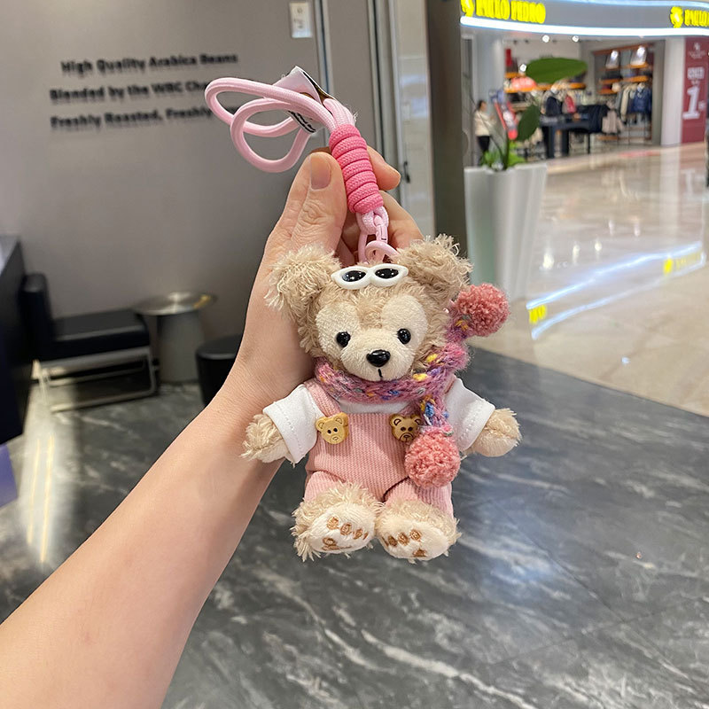 Linda muñeca de peluche Shirelimei muñeca de dibujos animados Duffy oso bolso colgante llavero de coche regalo de pareja