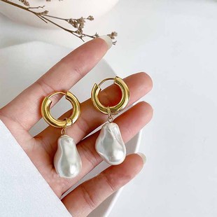 European and American alien imitation pearl earrings new trendy fashion earrings French creative personality temperament net red wild ear decoration