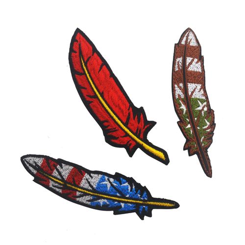 Taifeng cross-border cloth label element feather embroidery armband Velcro seal United States, France and Russia bag seal