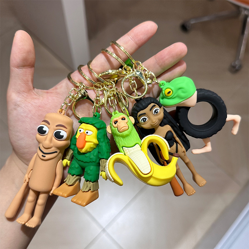 Cross-border foreign "Shan Hai Jing" keychain, PVC stickman figure wearing shoes, shark pendant, keyring, bag accessory Cross-border foreign "Shan Hai Jing" keychain, PVC stickman figure wearing shoes, shark pendant, keyring, bag accessory