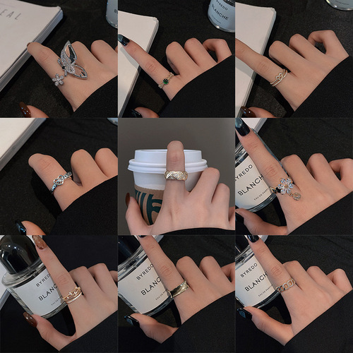 European and American ins style open ring women's high-end personalized pearl index ring niche design hand jewelry