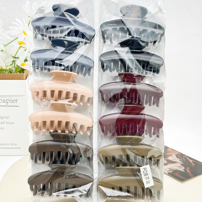 Pinza de pelo grande de plástico con diseño de PC, color té con leche, para mujer, estilo coreano, versión coreana, accesorios de tienda de dos yuanes. image 13