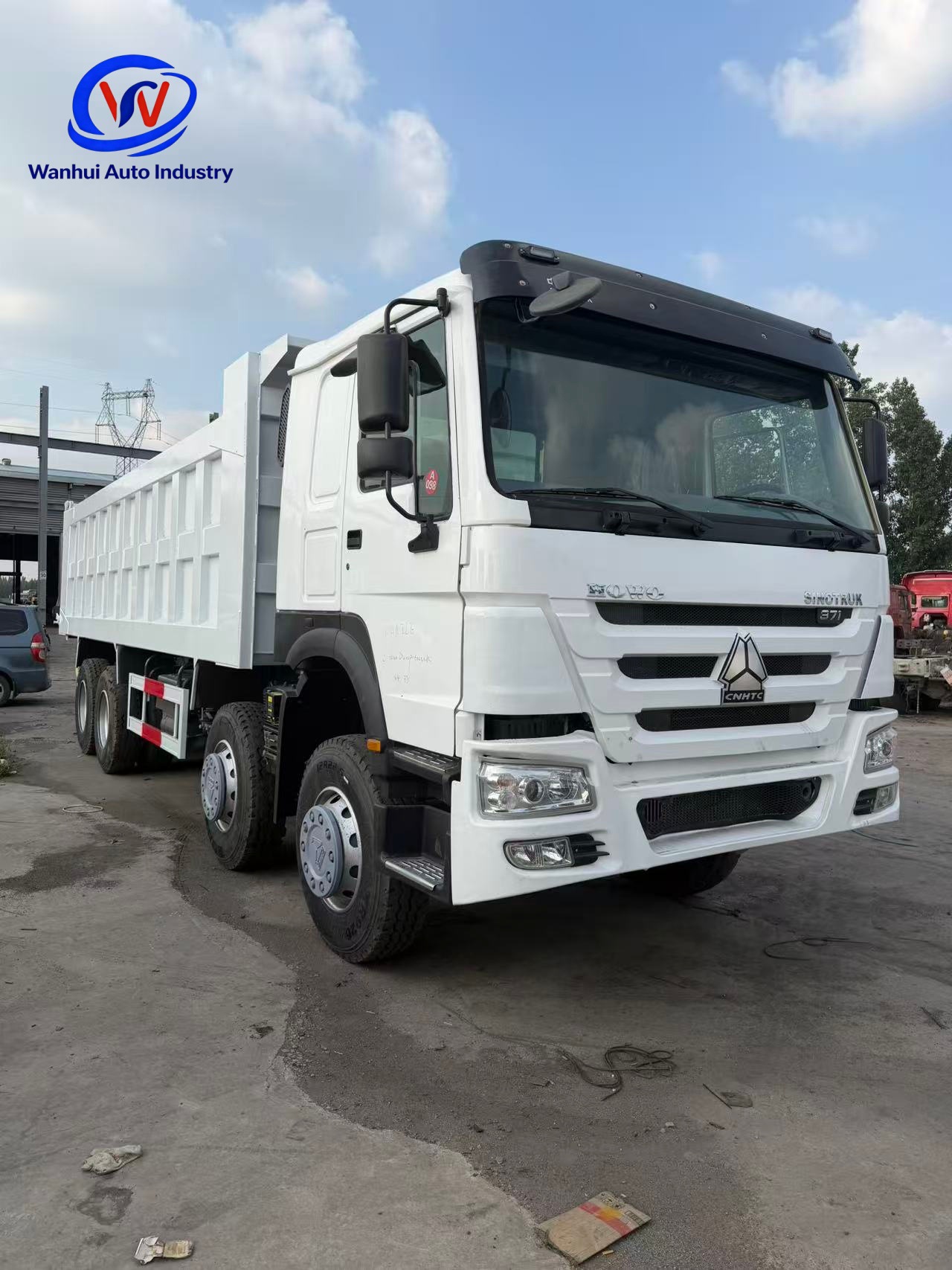 Factory cross-border HOWO 8*4 dump truck with four front and eight rear wheels, suitable for African mines/construction projects