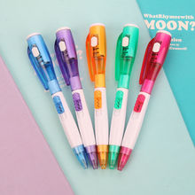 韩国可爱创意文具新奇特 带led发光手电筒多功能圆珠笔迷你