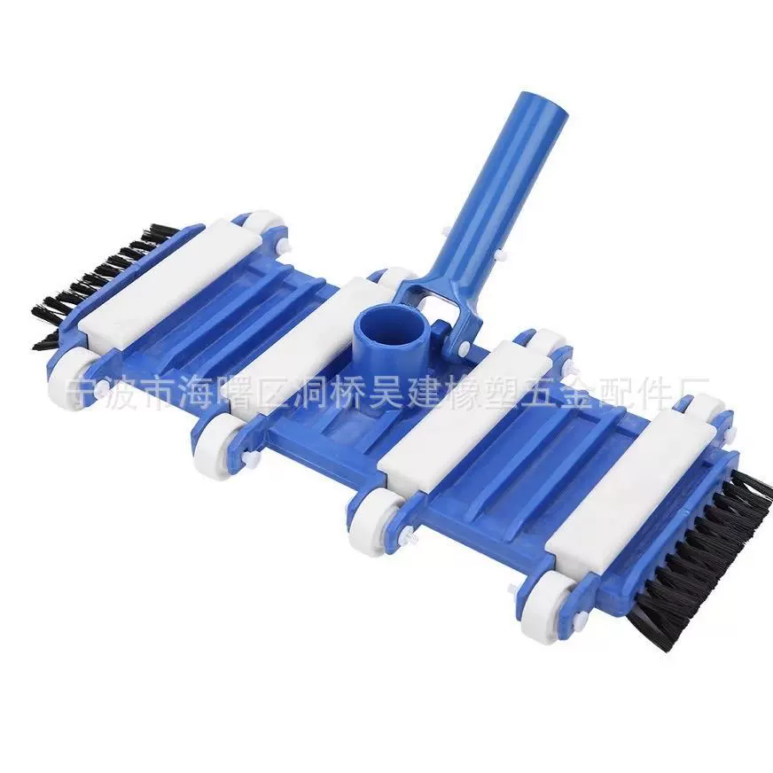 跨境热销14英寸泳池真空吸污头带刷弹性普通轮泳池清洁工具