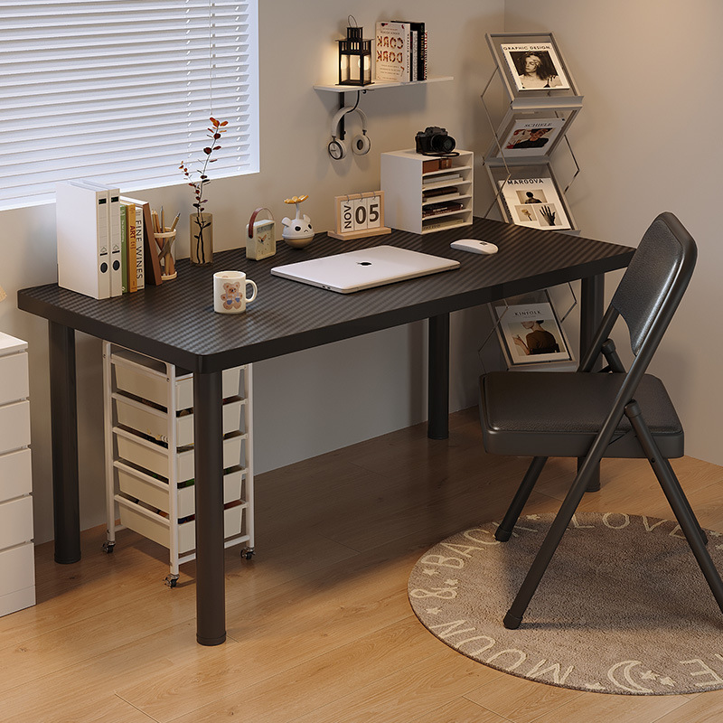 Simple and Fashionable Round Leg Makeup Table Office Desk Computer Table Girls Children Learning Writing Class Desk Black
