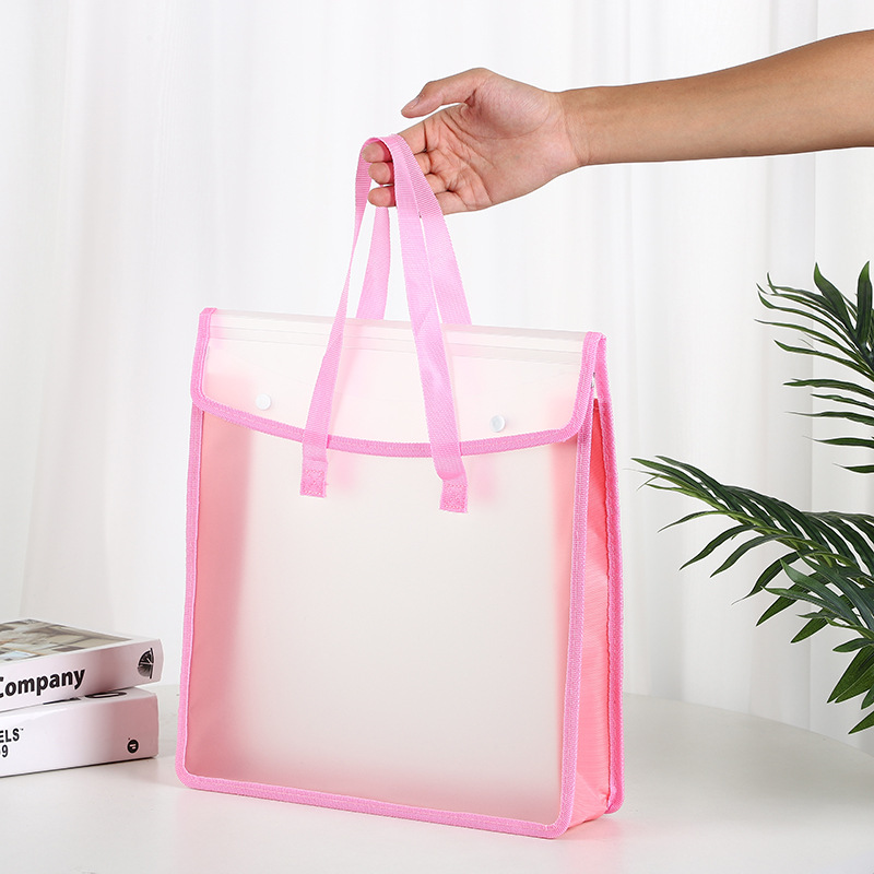 Lona transparente portátil material de dibujo papel estudiante bolsa de almacenamiento de datos a prueba de agua de gran capacidad A3 Snap almacenamiento de archivos