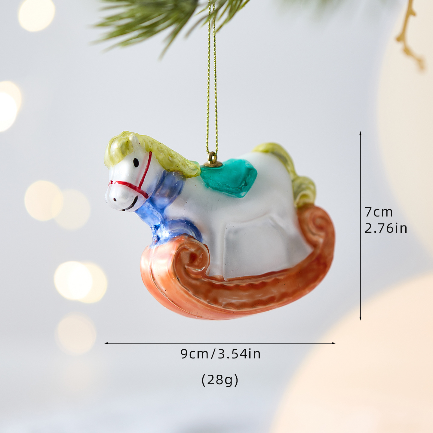 Nuevos productos transfronterizos de decoración de Navidad colgantes creativos de vidrio pintado colgantes de la atmósfera del diseño de escena