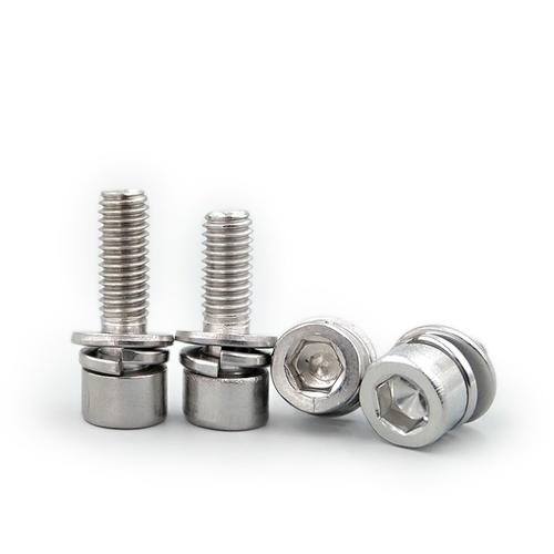 不锈钢圆柱头内六角三组合螺丝  平垫弹垫 杯头组合螺钉 非标件