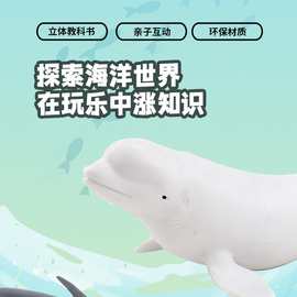 新凯纳大桶装海洋动物50PCS 海豚锤头鲨启蒙早教认知模型科教玩具