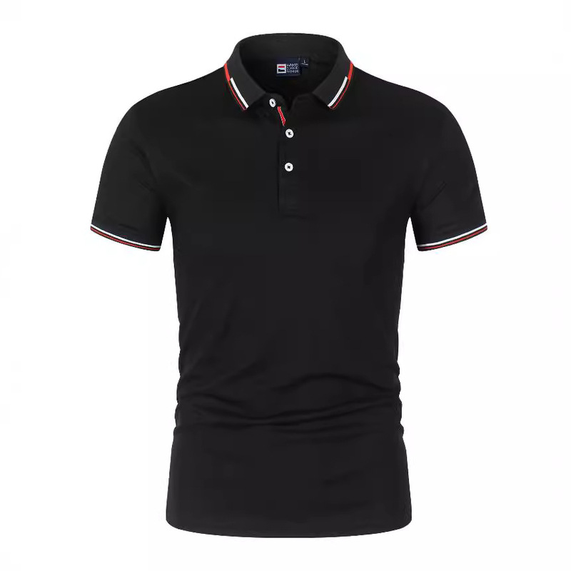 Cross-Border E-Commerce Popular Pure Color Men's Polo Shirt Export Large Size Light Plate Stand Collar T-Shirt European and American Loose Short-Sleeved Trendy