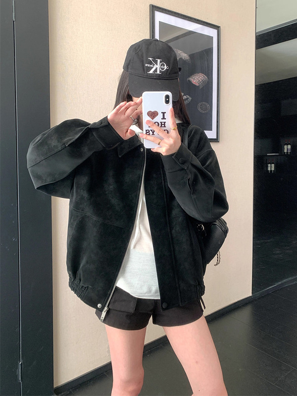 设计感连帽薄款卫衣外套女2025秋季新款撞色复古长袖夹克两件套装|undefined