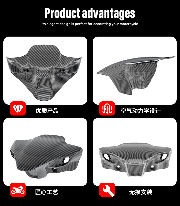 Suitable for Ducati Streetfighter V4/V4S/V2 Head Cover Modification Front Windshield Hood Wind Deflector for Models 18-24