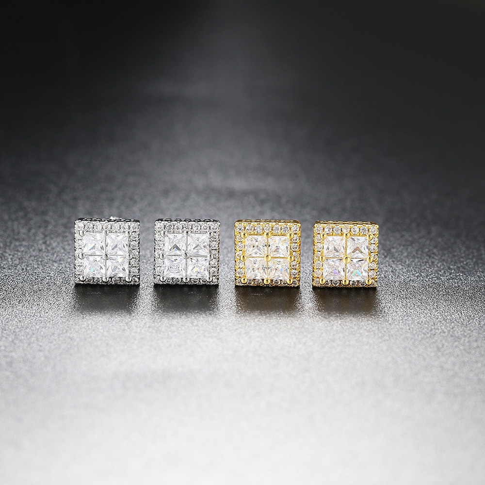 5g Weight Copper Ear Needle Material White Gold Plated, Gold Plated Plating Material Zircon Inlay Material Ear Studs Classification 1 Pair Quantity Daily, Party, Street Occasion Copper Material Round, Square, Heart Shape Pattern Unisex Gender Plating, Inlay Design Hip-Hop Style Gold, Silver Color 1 Pair Hip-Hop Round Square Heart Shape Plating Inlay Copper Zircon White Gold Plated Gold Plated Ear Studs 12