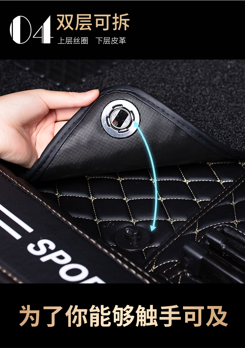 Full-coverage silk loop car floor mats for the new Sagitar, Lavida, Excelle, Jetta, Accord, Sylphy, X-Trail, Magotan, and Tiguan