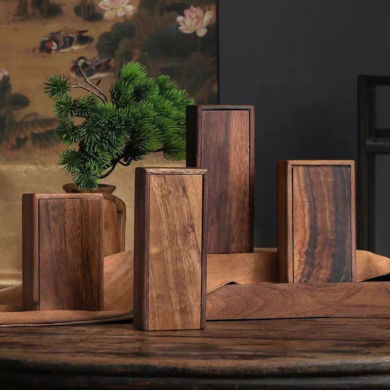 新款高档茶叶包装北美黑胡桃实木样泡盒红茶岩茶大泡袋茶样盒