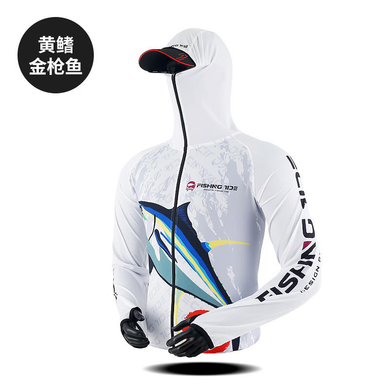 Ice Silk Fishing Clothing suit Men's Summer Outdoor Fishing Sunscreen Clothing Anti-mosquito Clothing Sea Fishing Clothing Team