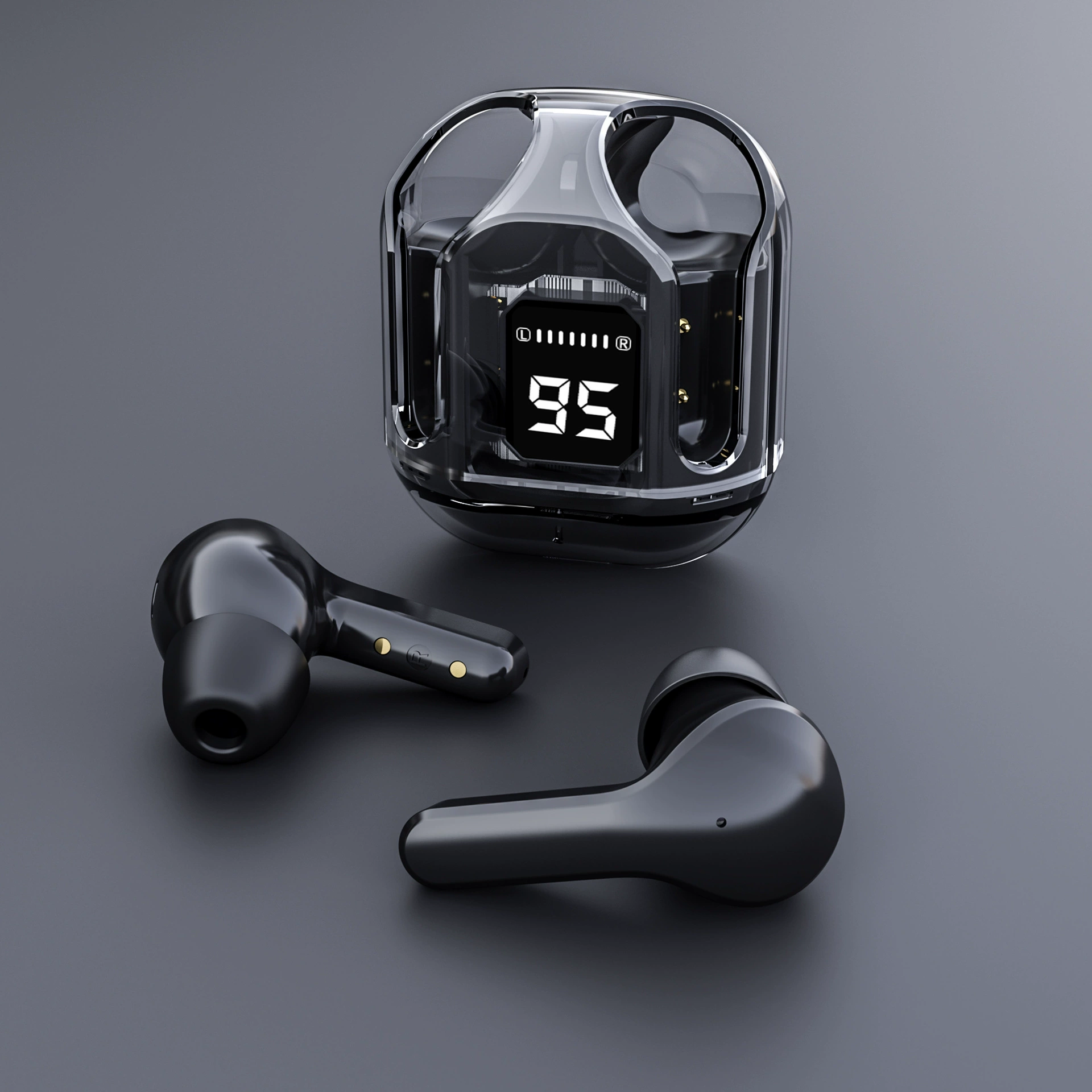 TWS‑наушники (AIR31) Bluetooth 5.3, прозрачный зарядный кейс, спортивные/игровые стерео