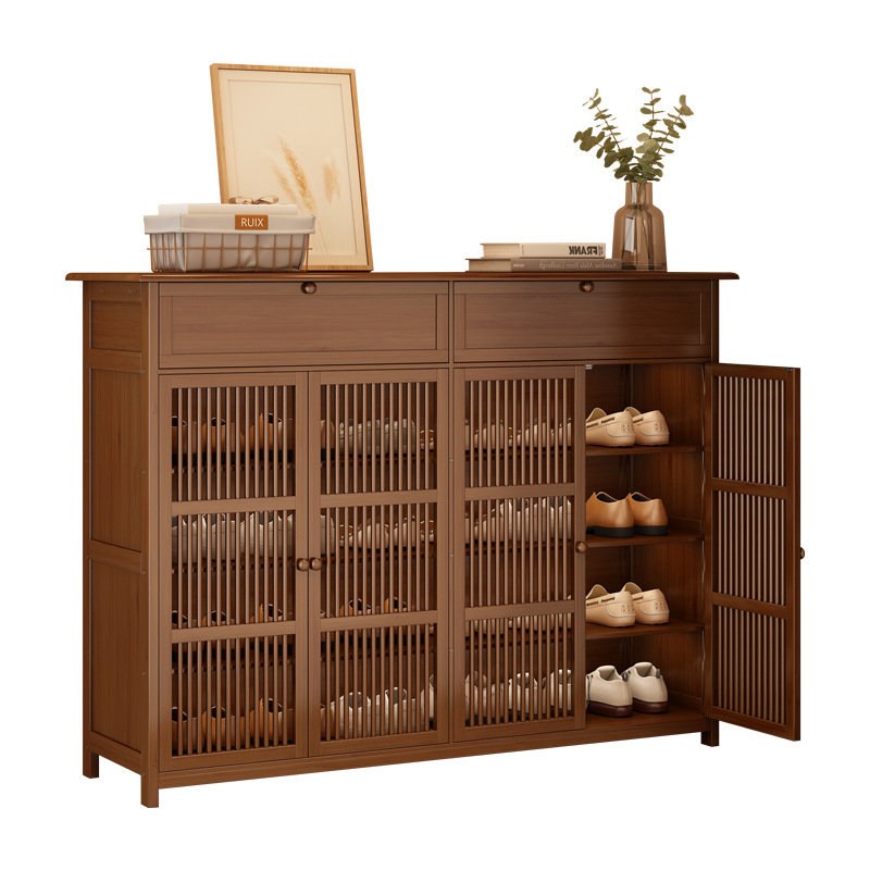 gabinete de zapatos integrado taburete de asiento gabinete de puerta de entrada se puede sentar en el nuevo gabinete de almacenamiento de estilo chino en el interior del hogar con estante de zapatos con cajón