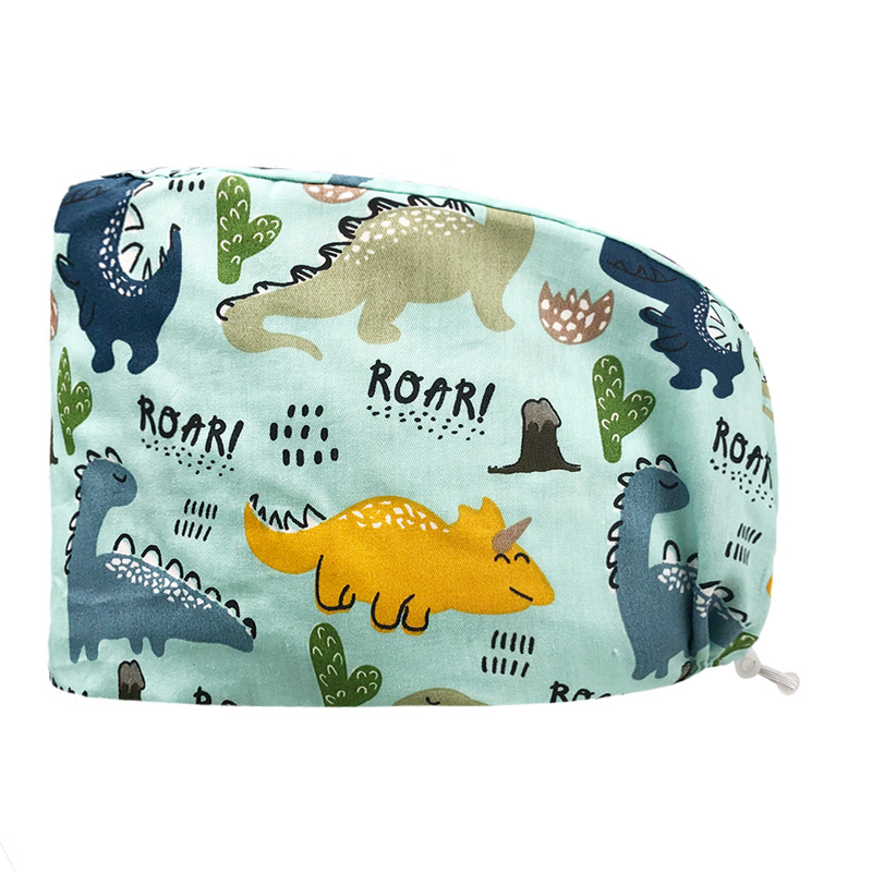 Algodón puro impreso casquillo de la enfermera tapa médica hogar tapa de la cocina aceite de catering a prueba de humo anti-pelo sombrero de trabajo de la enfermera