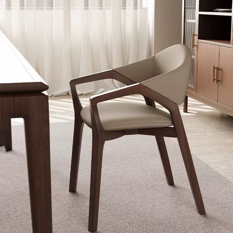 New Chinese Style Solid Wood Dining Chair Tea Table Chair Nordic Armrest Backrest Desk Chair Designer Home Negotiation Leisure Chair