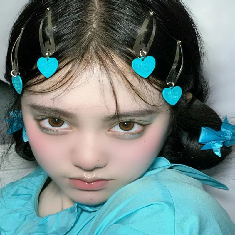 Sweet Cool Spice Summer Macaron Love Pendant Side Clip Girl Y2K Millennium BB Clip Personality Side Clip Bangs Clip