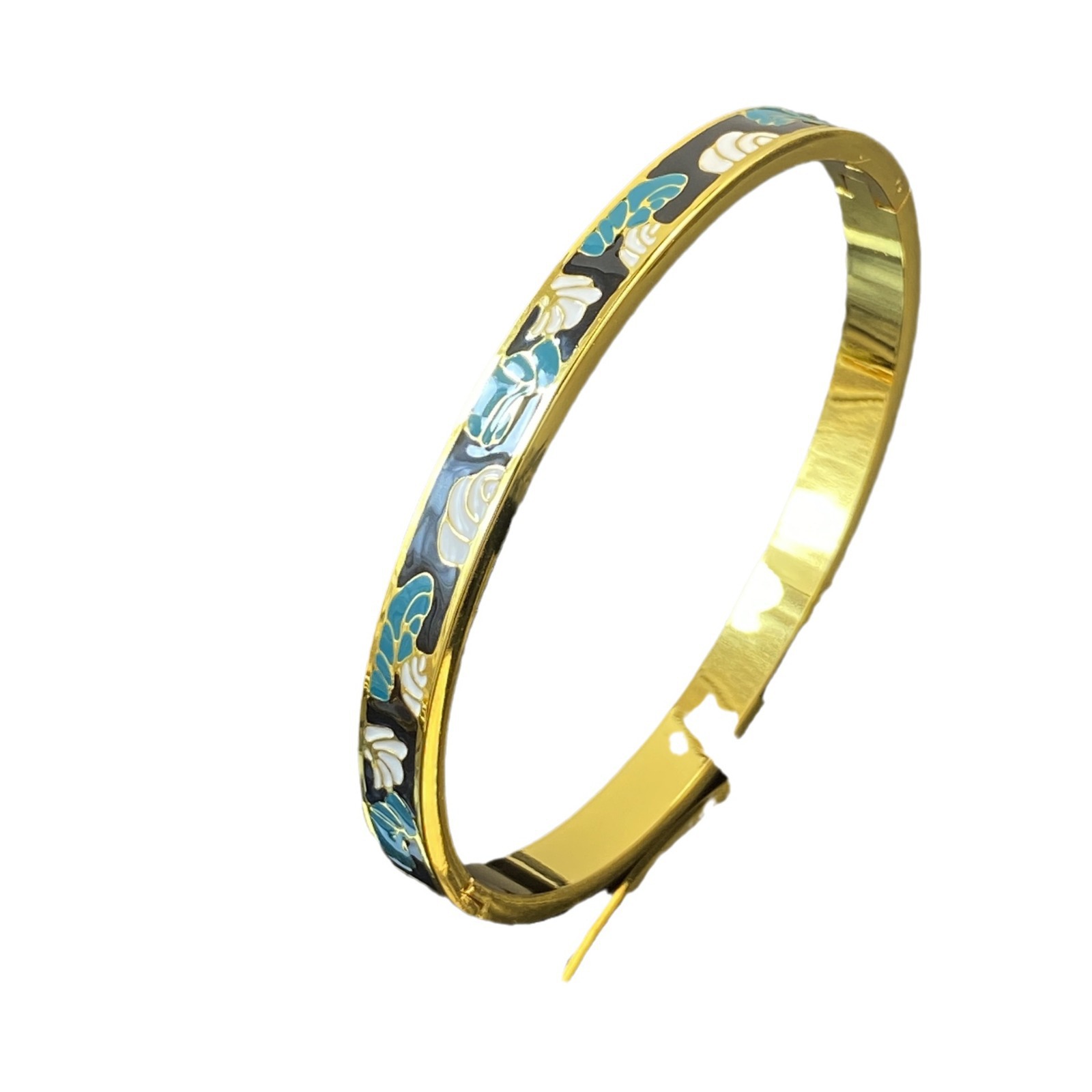 Pulseras de acero de titanio de estilo retro goteo de aceite de color abstracto hermoso color contrastante no se desvanecen combinación de pulseras mujeres