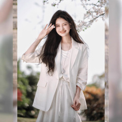 赵大喜自制【现货】可机洗真丝:白月光西装套装新款老钱西装套装