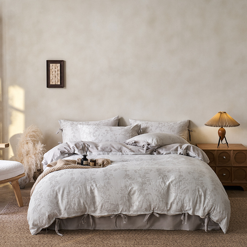 Estilo japonés de estilo residencial lino algodón y lino cuatro piezas nuevas colchas de algodón puro ropa de cama cuatro piezas lujosas