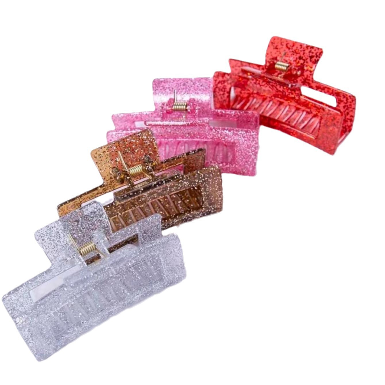 Cruzando la frontera 10,5 cm cuadrado gran clip de agarre fruta floral elegante en la parte posterior de la cabeza horquilla de la placa horquilla de tiburón tocado de agarre para el cabello