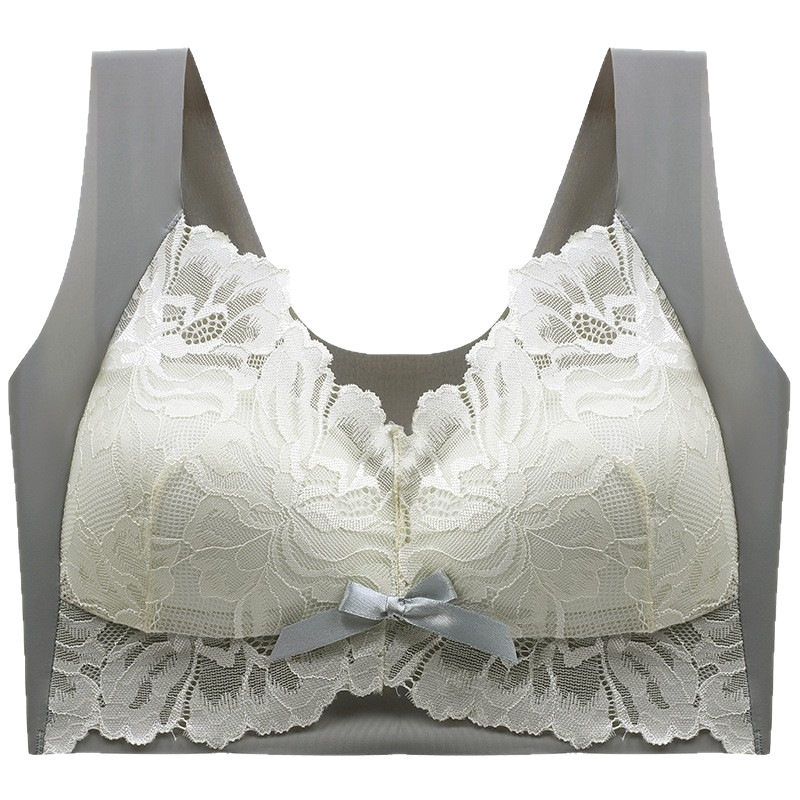 Lace Seamless Plus-Size Bra for Chubby Women, Minimizing and Lifting, Anti-Sagging, Wireless Lingerie for Women, Slimming Effect