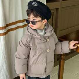 儿童短款棉服2025冬季新款男女童保暖加厚加棉外套连帽宝宝时尚
