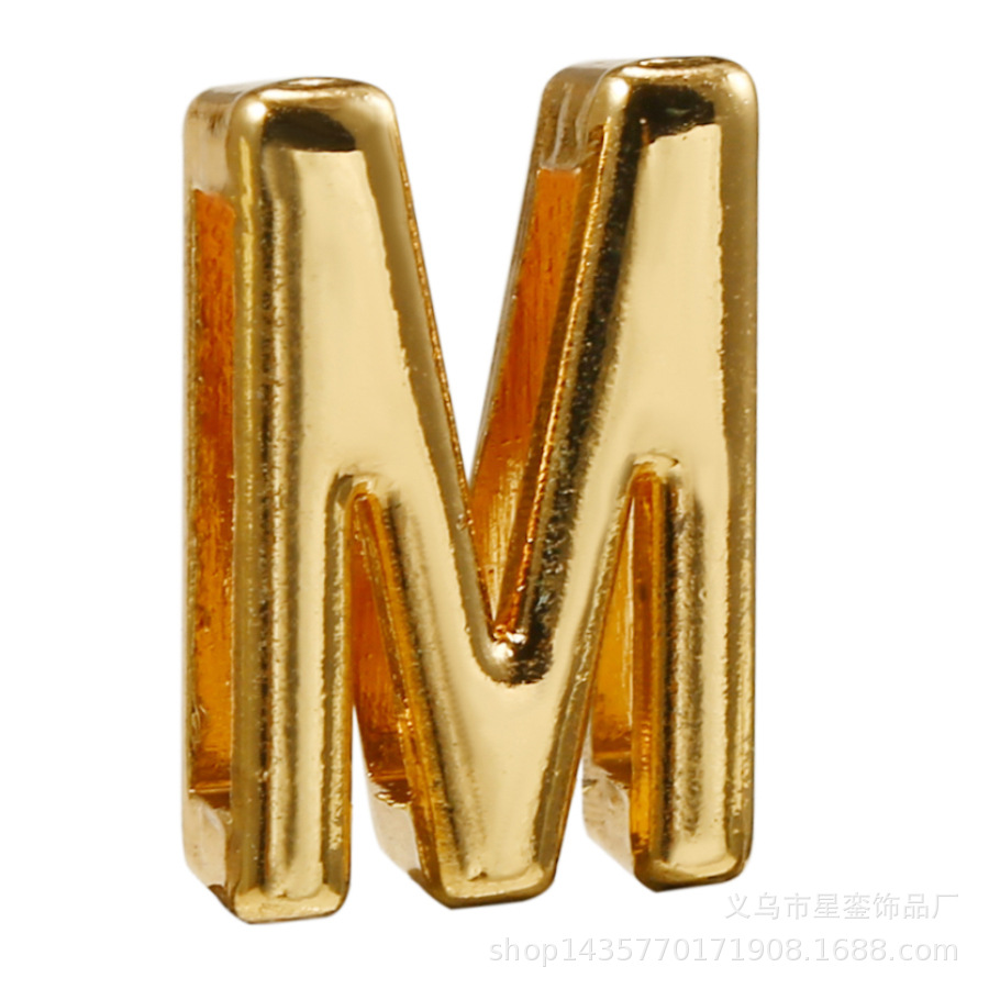 2*10mm長方形の穴の金色のアルファベットのビーズのネットの身の回りの腕時計のブレスレットのdiyの名前のばらの部品