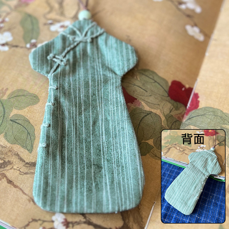 Cheongsam retro estilo de la República de China marcadores bordados a mano bolsas de material diy bolsas de bordado lu creativas para estudiantes colgantes de regalo
