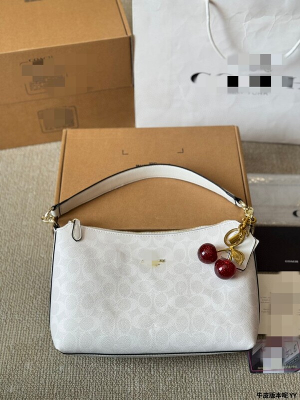 Coach's New Fiona Presbyopic Crescent Armpit Bag Single Shoulder Crossbody Women's Bag Small Wandering Zip Dumpling Bag Ingot Bag