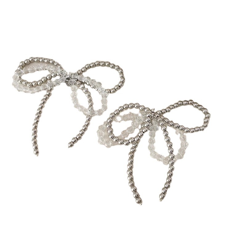 Botones de zapatos de perla plateada coreana ins cuentas arco de zapatos flor decoración de cordones de zapatos de alta calidad accesorios botones de zapatos