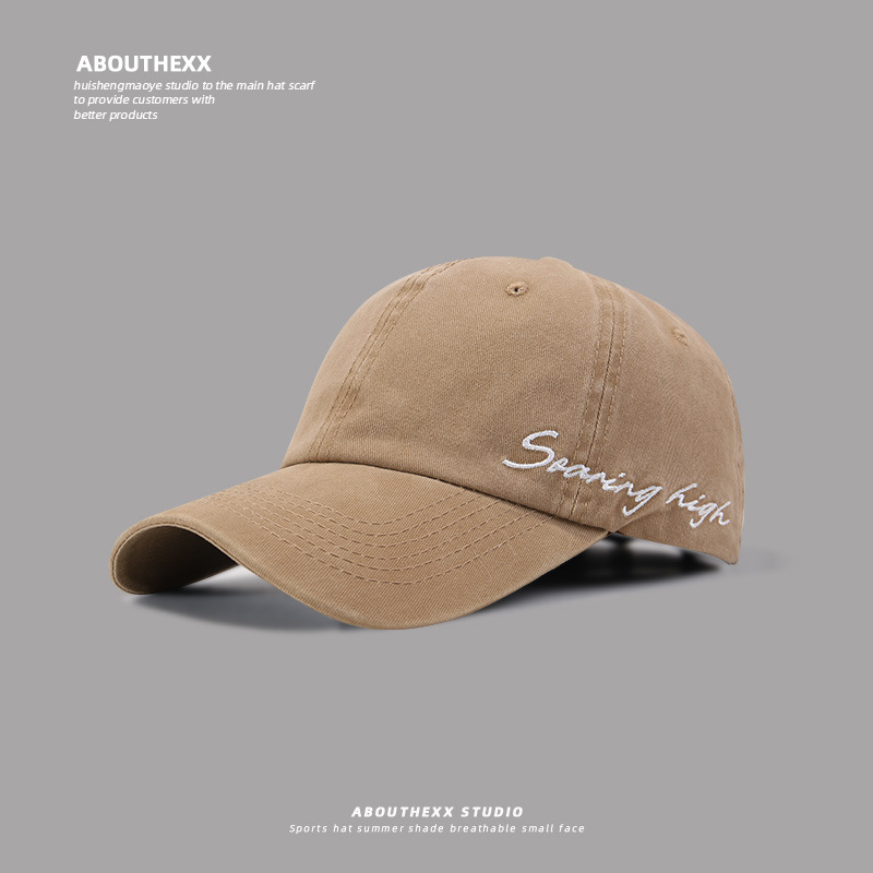 Nuevo sombrero de cabeza grande cara pequeña letra femenina punzada gorra de lengua gorra de estilo coreano sombrero de béisbol de moda universal pareja hombre