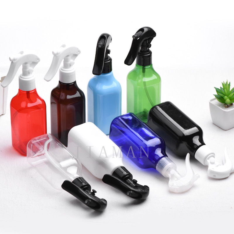 200ML方长颈H03小老鼠喷瓶透明浇花瓶手扣式细雾喷雾塑料瓶PET瓶