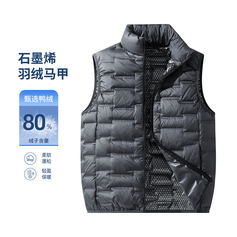 2025 nueva tecnología de grafeno chaqueta de plumón ligera moda pareja con capuz desmontable chaqueta de plumón para hombres y mujeres