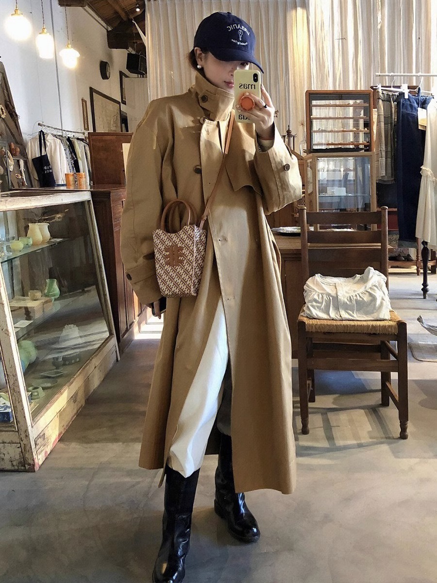 Korean Style Commuter Plaid Patchwork Coat Image 3