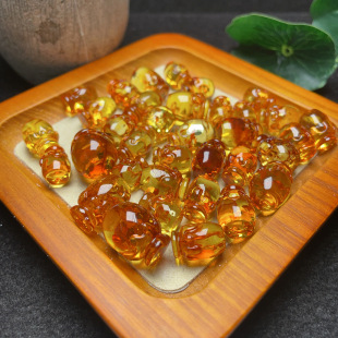 Hua Amber Natural Amber Beeswax Honey Pot Accessories DIY Wholesale Men's Bracelets Women's Bracelets Jewelry Handmade Loose Beads Buddhist Beads