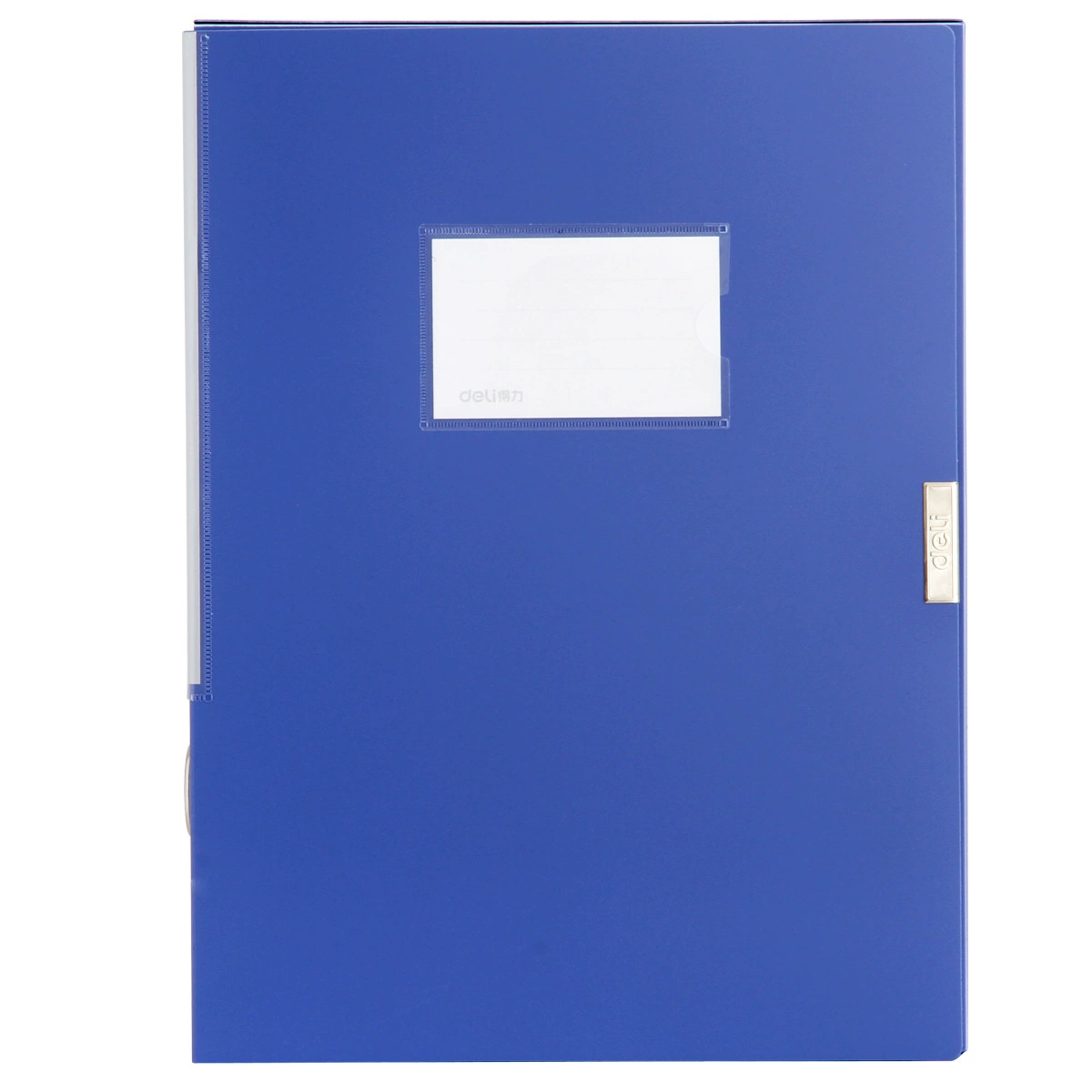 Box for documents Deli 5683, 55mm sticky A4 storage box, blue plastic file box, voucher box