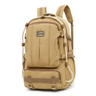 Foreign Trade Canvas Backpack Women's New Trendy Casual Backpack Male Student Schoolbag Large Capacity Outdoor Travel Computer Bag