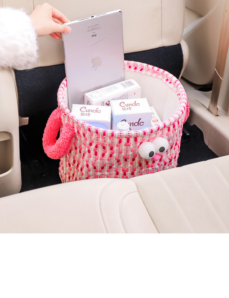 Car Storage Bin for the Passenger Seat, Snack Storage, Decorative Cartoon Folding Organizer, Car Trunk Storage Box