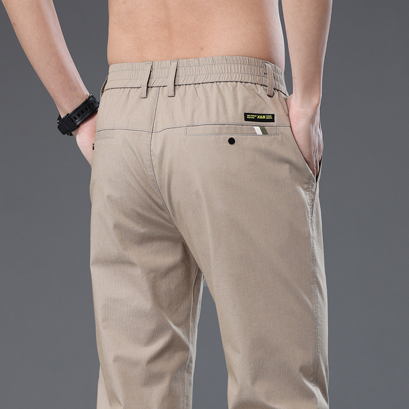 Pantalones casuales de hombre de gama alta primavera/verano 2023 nuevos pantalones de traje casual de negocios verano alto elástico recto sin planchar pantalones de hombre