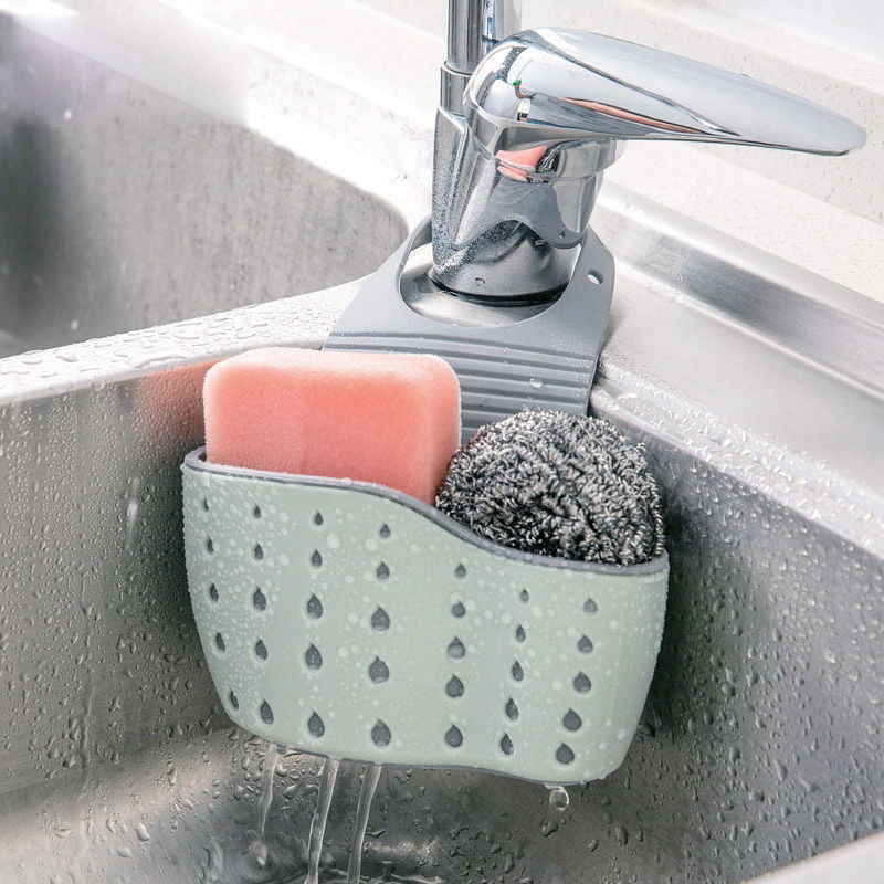 Double-layer stackable sink sponge drain hanger storage rack basket faucet holder rack drain basket