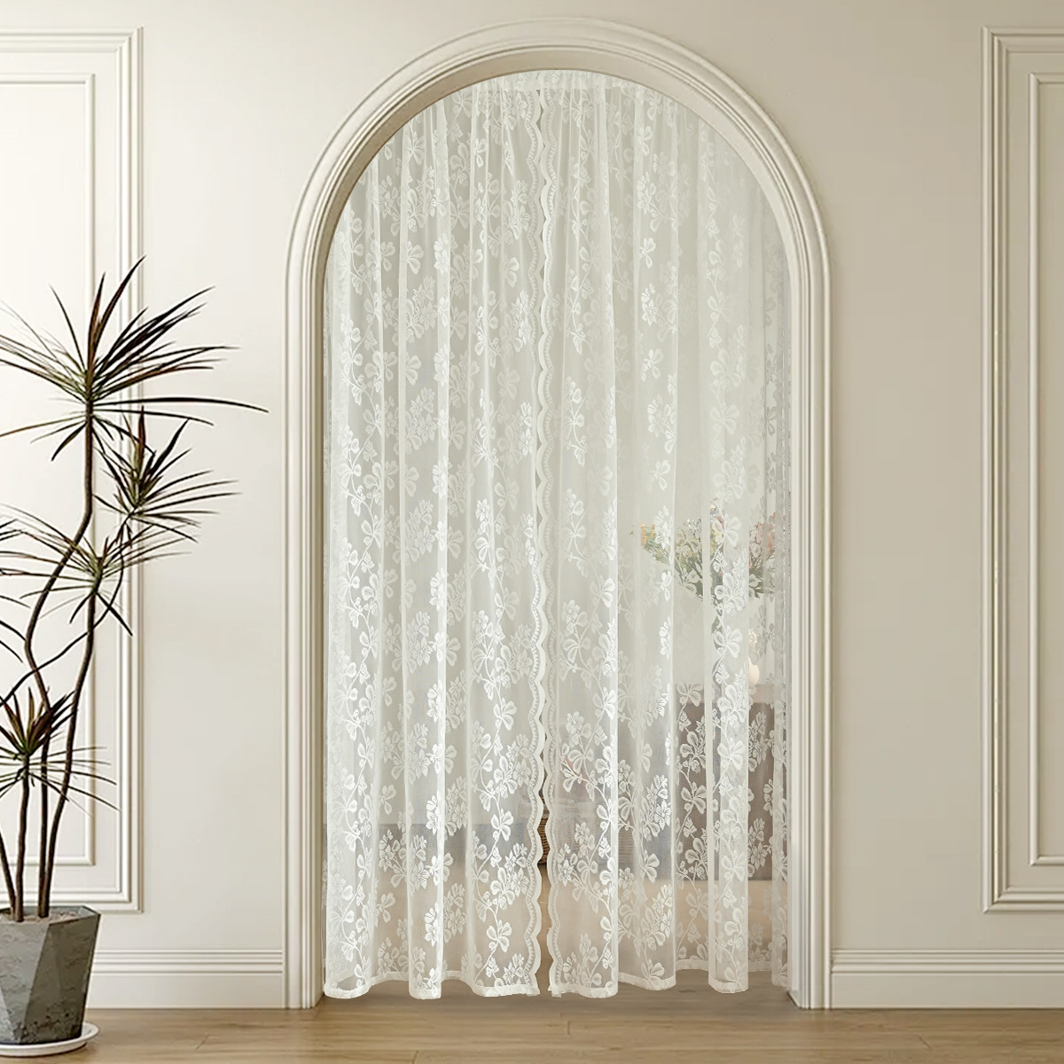 Flores coreanas transfronterizas de Amazon, cortinas de encaje tejidas por urdimbre, cortinas opacas terminadas, SHEIN