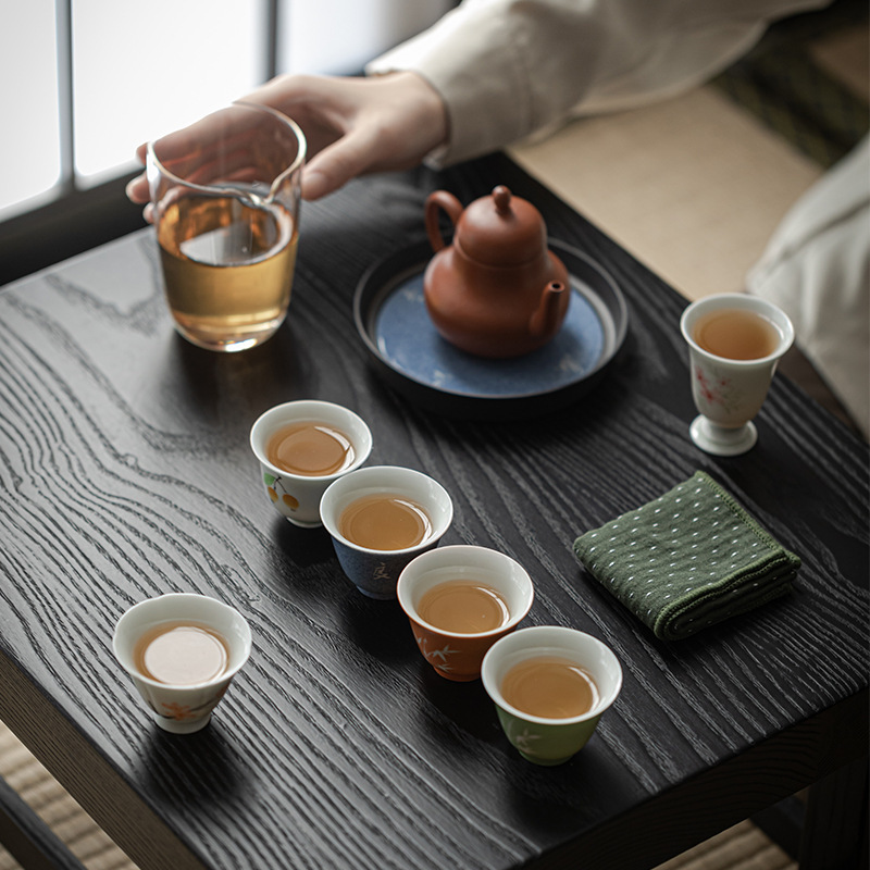 Hand Painted Master Cup Teacup Teapot Bearing Purple Sand Siting Teapot Mix And Match Sets