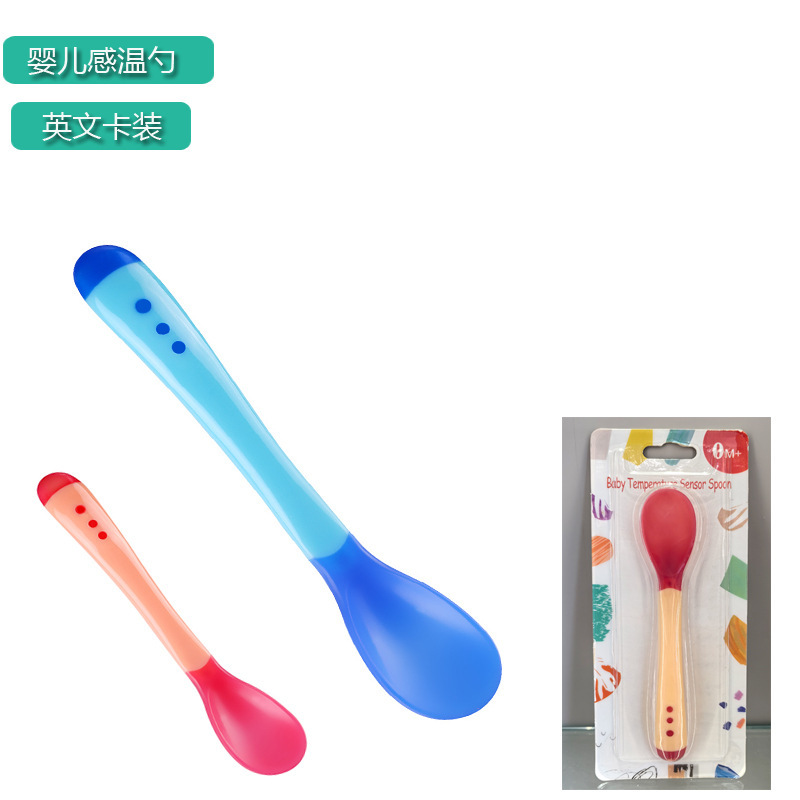 Cuchara con Sensor de Temperatura para Bebés, Cuchara de Cabeza Suave para Bebés, Cuchara para Administrar Medicamentos, Cuchara con Sensor de Temperatura, Cuchara que Cambia de Color, Tenedor, Venta al por Mayor